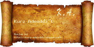 Kurz Adeodát névjegykártya